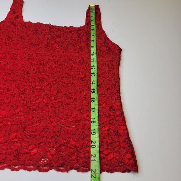 Red Lace Tank Top Lace Camisole Wide Straps Lace Top - Size M, Size XL - NEW - Picture 7 of 12
